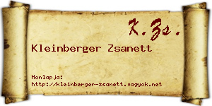 Kleinberger Zsanett névjegykártya
