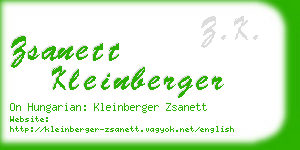 zsanett kleinberger business card